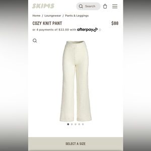 Skims Cozy Knit Pant Size S/M